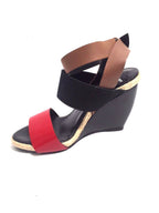 SCARPE DONNA ZEPPA A SANDALO PIERRE HARDY IN PELLE E CORDA ROSSA NERA E NERA