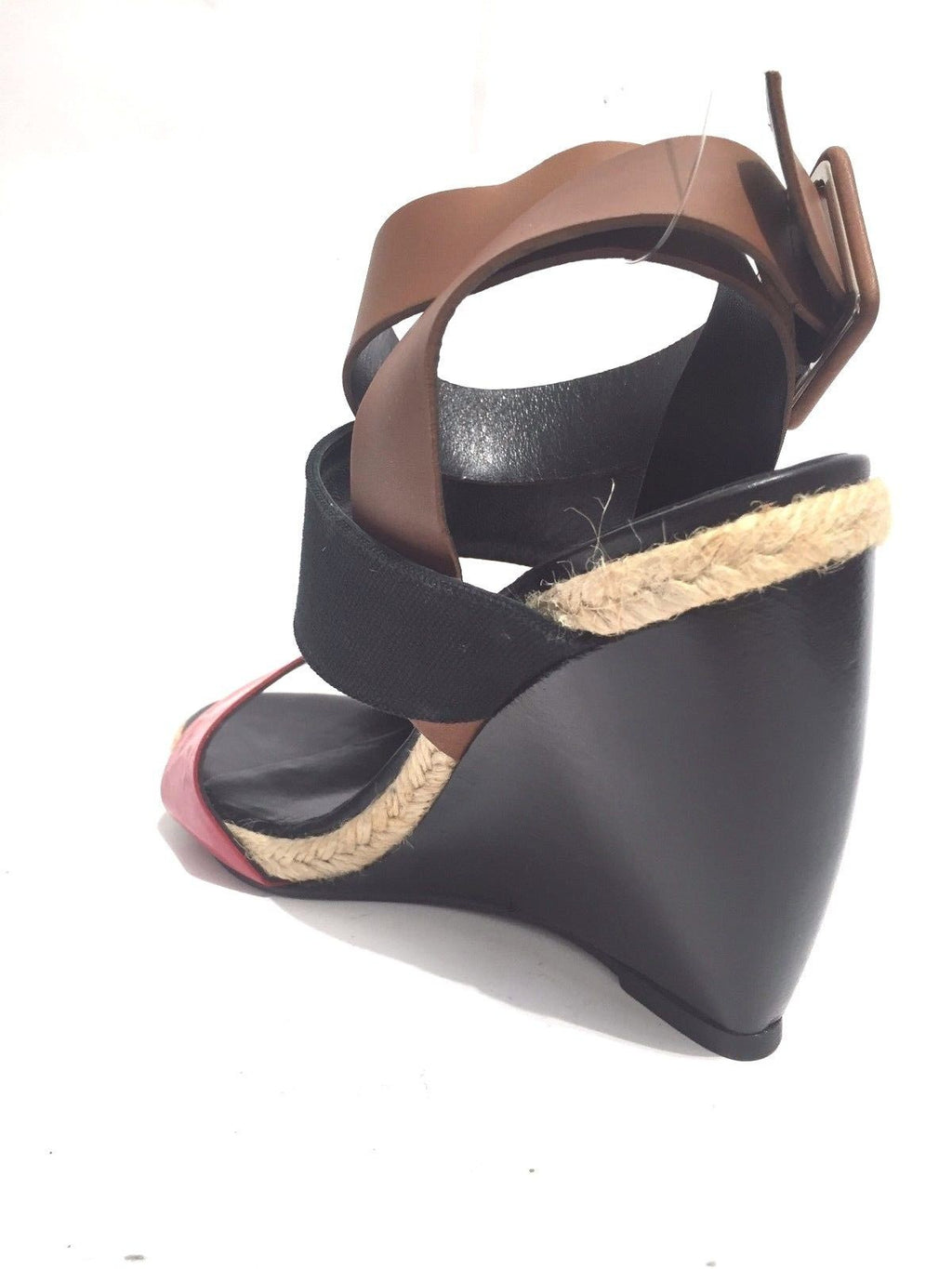 SCARPE DONNA ZEPPA A SANDALO PIERRE HARDY IN PELLE E CORDA ROSSA NERA E NERA