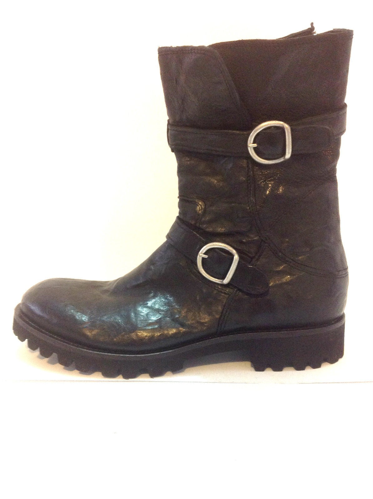 SCARPE UOMO BIKER ALTO FONDO CARRARMATO DAVIDSON NERO MEDUSA VINTAGE   U14DV07