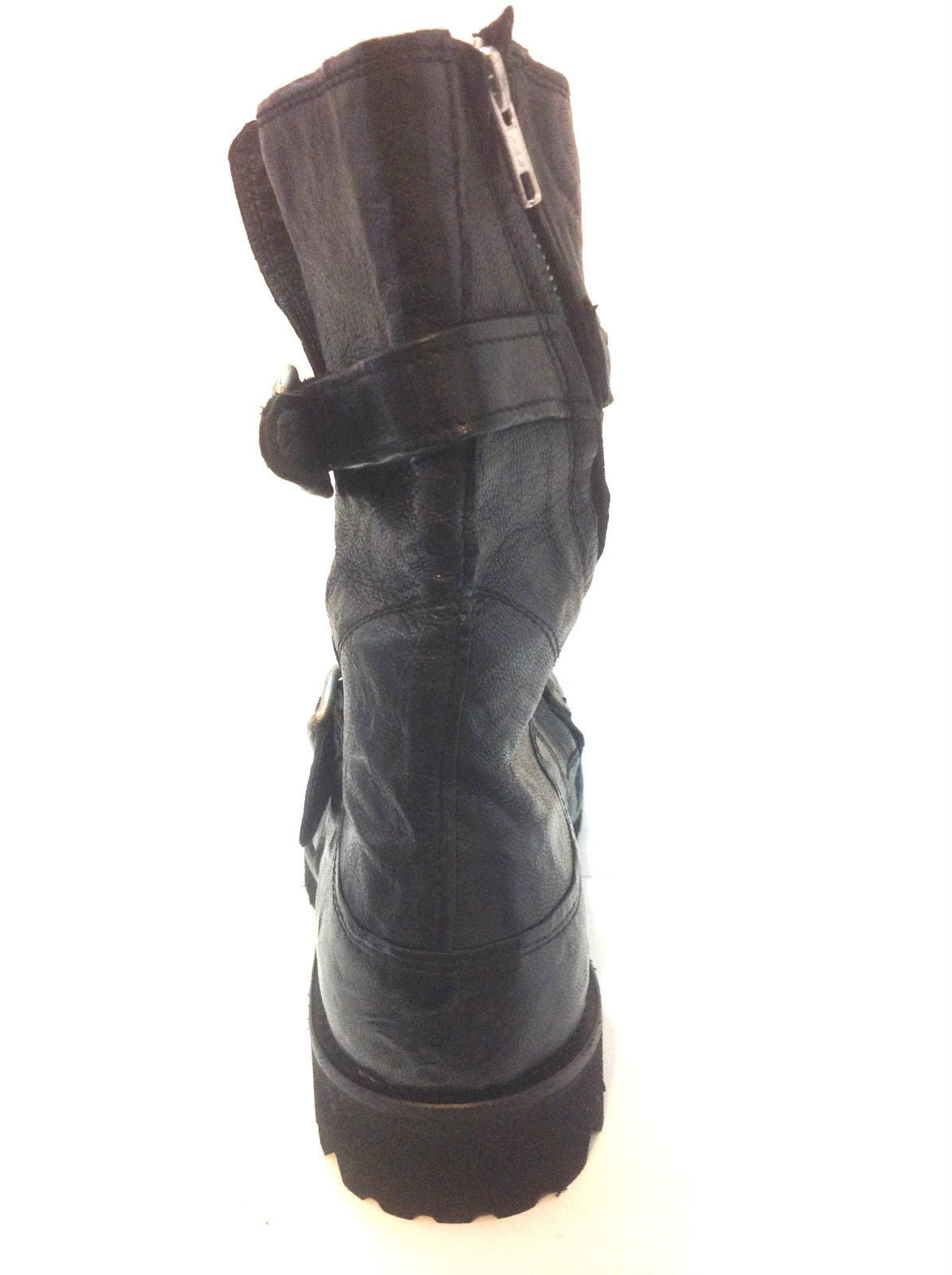 SCARPE UOMO BIKER ALTO FONDO CARRARMATO DAVIDSON NERO MEDUSA VINTAGE   U14DV07