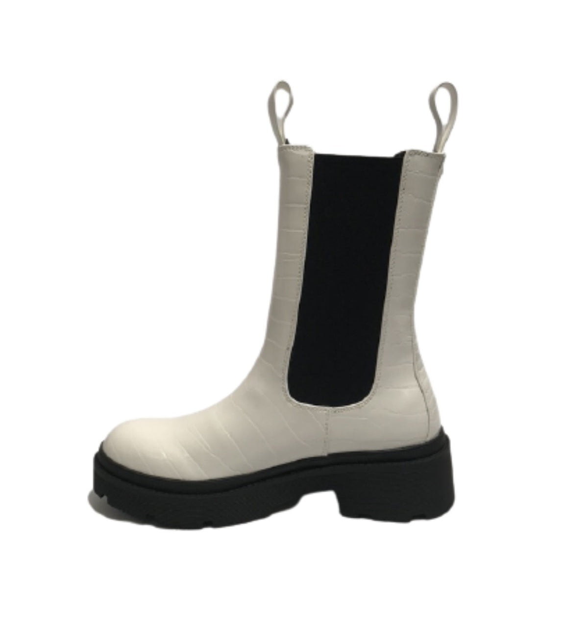 Scarpe donna Guess Stivale Chelsea boot Lori ecopelle stampa cocco white D22GU36 FL7LORPEL10