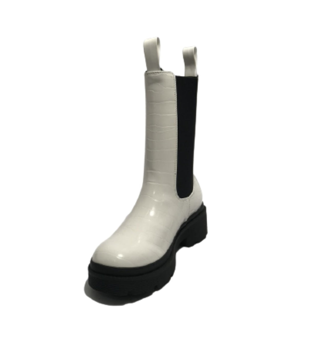 Scarpe donna Guess Stivale Chelsea boot Lori ecopelle stampa cocco white D22GU36 FL7LORPEL10