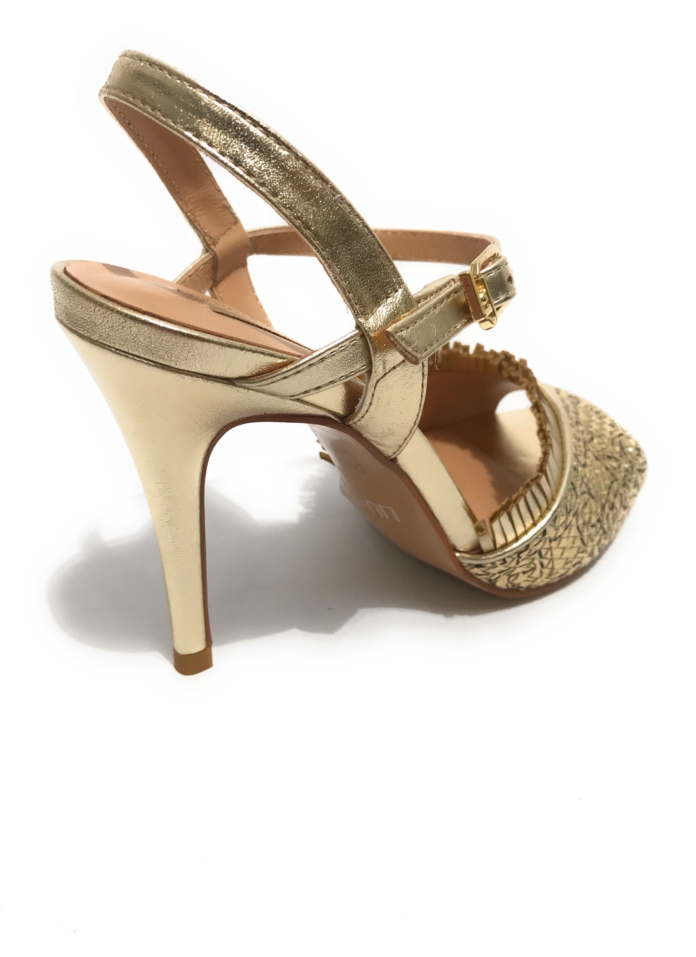 Scarpe donna sandalo Liu-jo April TC 95 wowen light gold DS21LJ25 SA1013