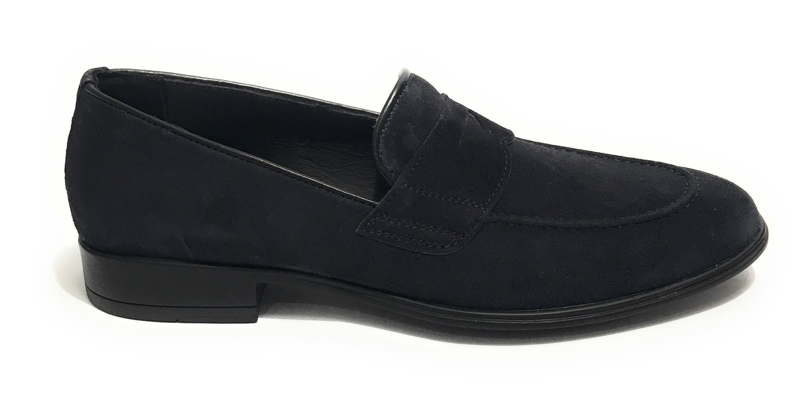 MOCASSINO UOMO ANTICA CUOIERIA MOD. AMALFI PELLE SCAMOSCIATA COL. BLU US19AC04