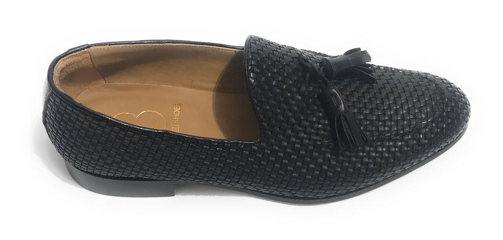 SCARPE UOMO BEN.TER MOCASSINO IN PELLE INTRECCIATA A MANO COL. NERO US19BT02