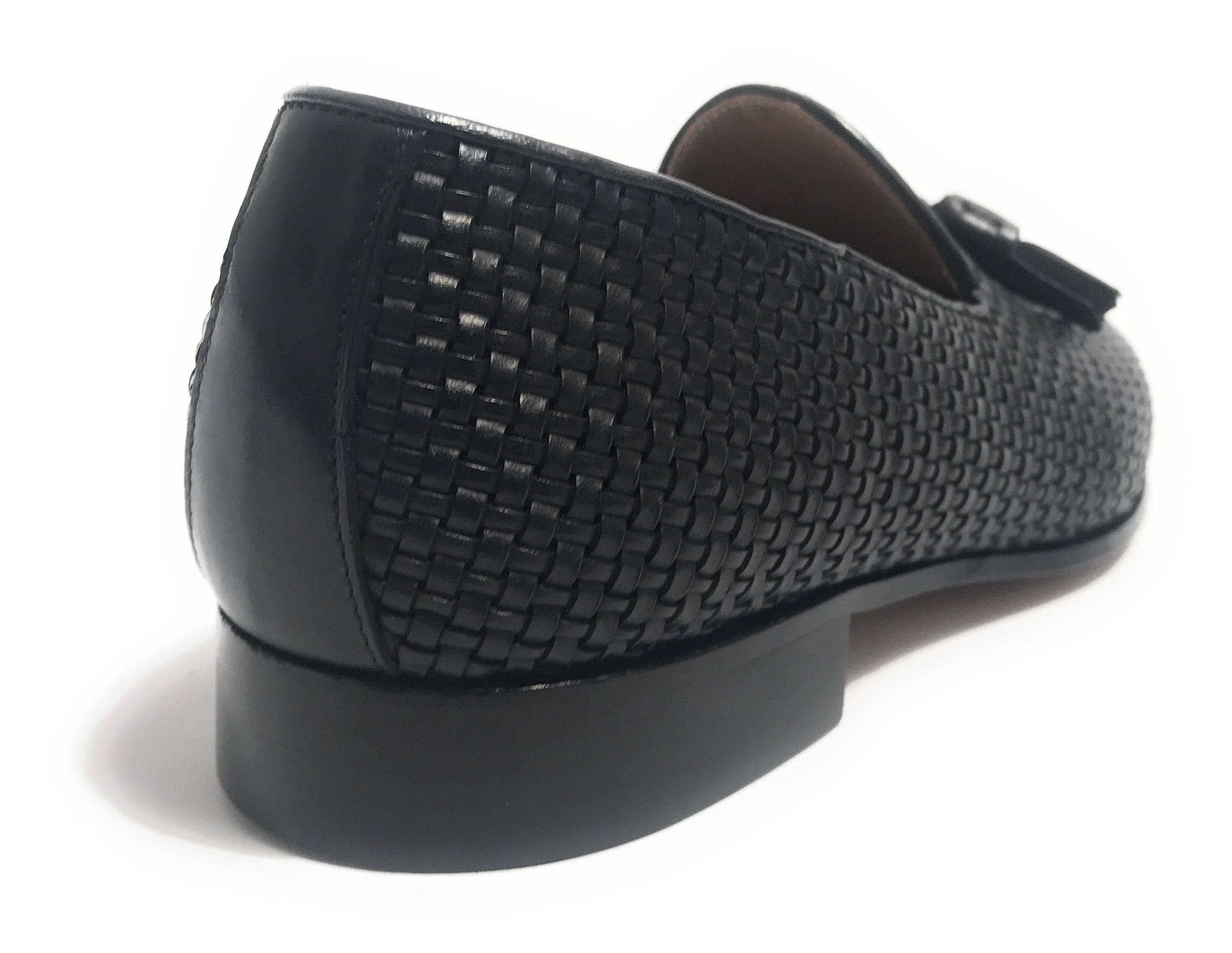 SCARPE UOMO BEN.TER MOCASSINO IN PELLE INTRECCIATA A MANO COL. NERO US19BT02