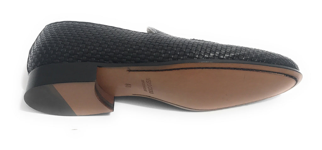 SCARPE UOMO BEN.TER MOCASSINO IN PELLE INTRECCIATA A MANO COL. NERO US19BT02