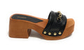 Sandalo Guess Clarissa zoccolo TC 70 in pelle black DS22GU70 FL6CSSLEA01