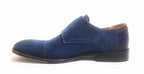 Scarpe uomo Lorenzi con doppia fibbia in pelle camoscio blu olimpian US17LO05