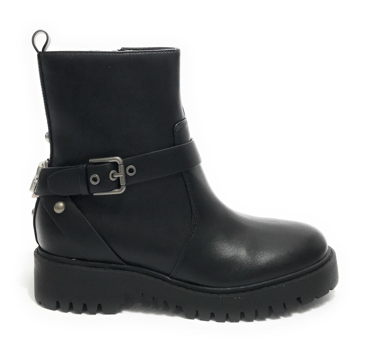 Scarpe donna Guess stivaletto biker Oracia bootie black D22GU39 FL8OCILEA10