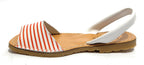 SANDALO DA DONNA MINORCHINA SKA SHOES MOD. JUAN IN PELLE NAPPA BIANCO/ ROSSO DS19SK04