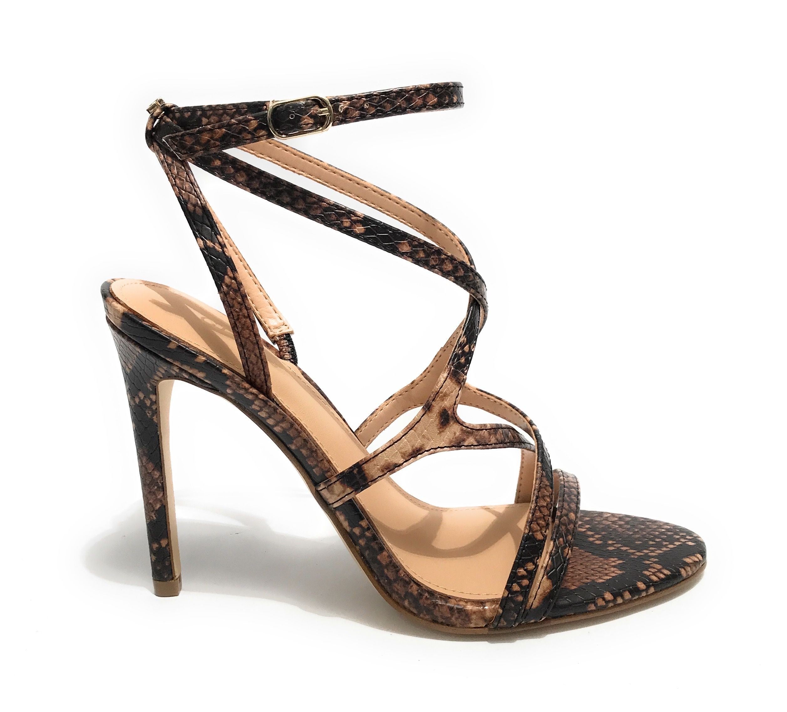 Sandalo Guess Fennela TC 110 ecopelle marrone animalier DS22GU56 FL6FN2PEL03