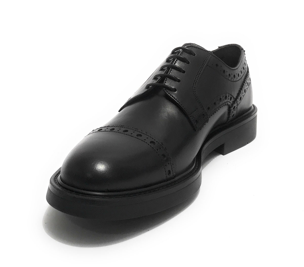 Scarpe uomo Elite francesina in pelle di vitello nero U22EL01