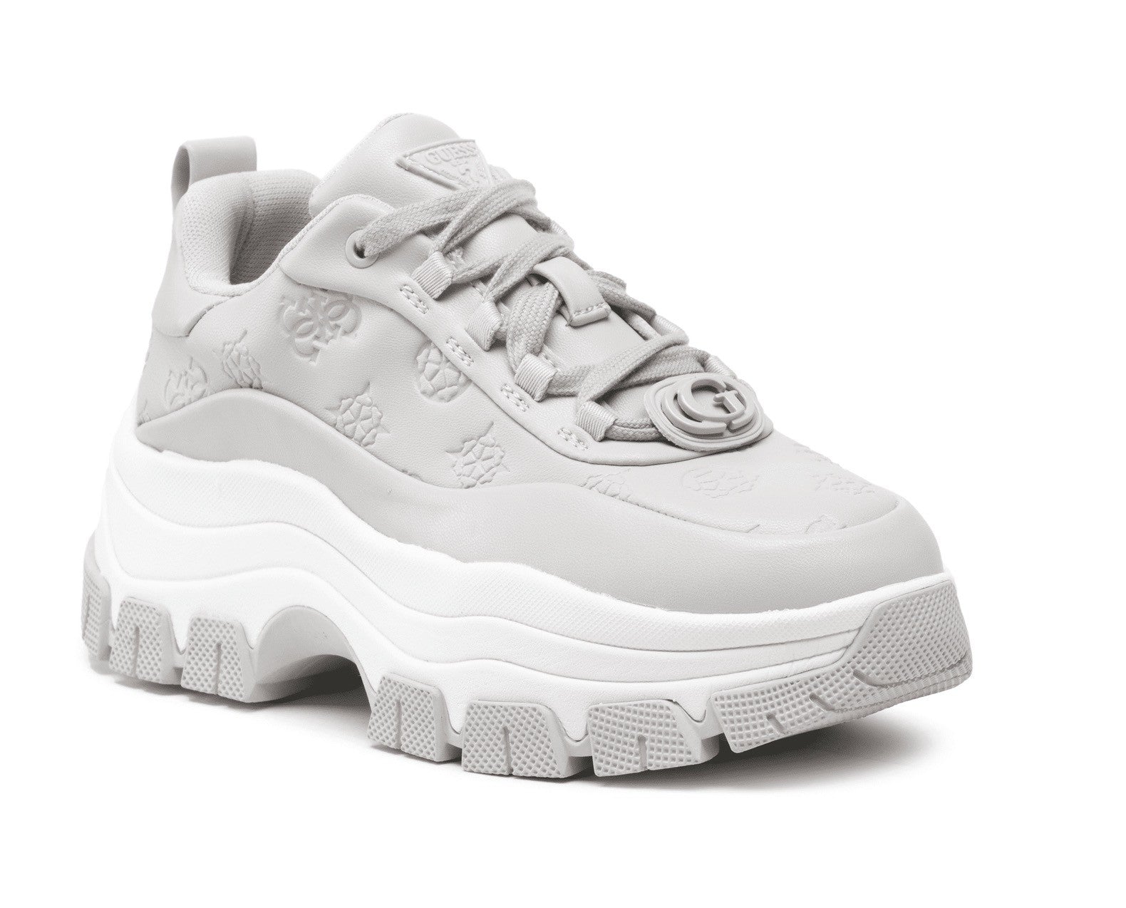 Scarpe donna Guess sneaker zeppa Brenia ecopelle grigio DS22GU57 FL5BRNFAL12