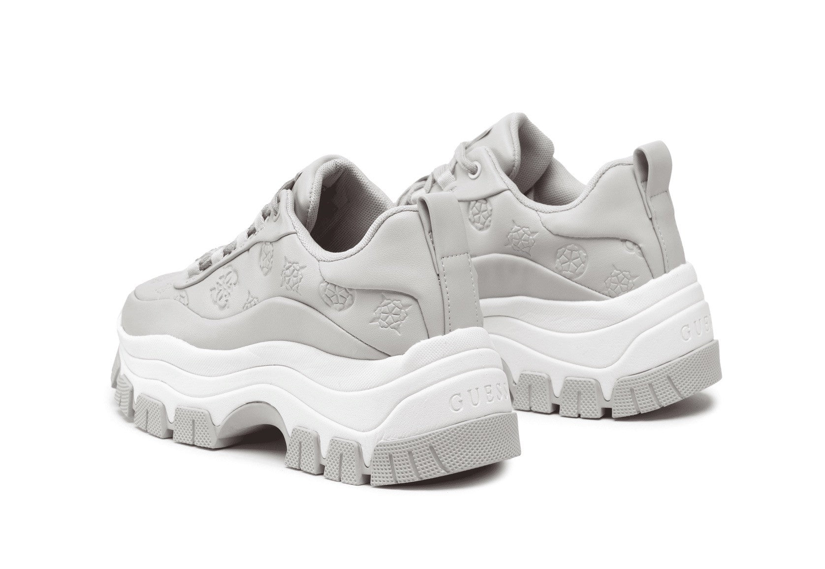 Scarpe donna Guess sneaker zeppa Brenia ecopelle grigio DS22GU57 FL5BRNFAL12