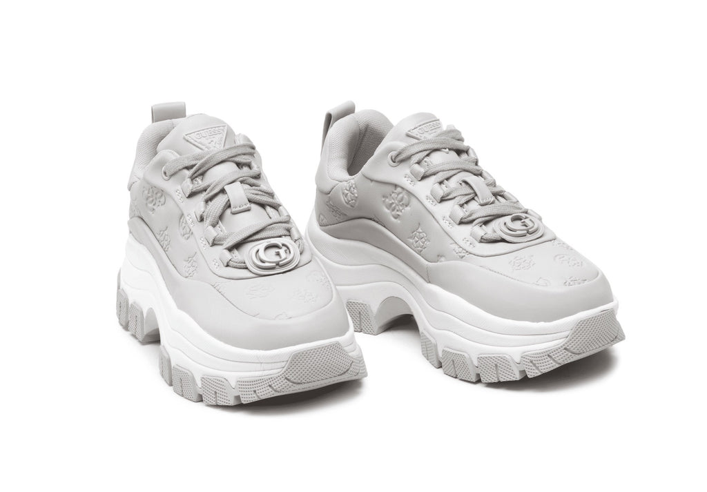 Scarpe donna Guess sneaker zeppa Brenia ecopelle grigio DS22GU57 FL5BRNFAL12