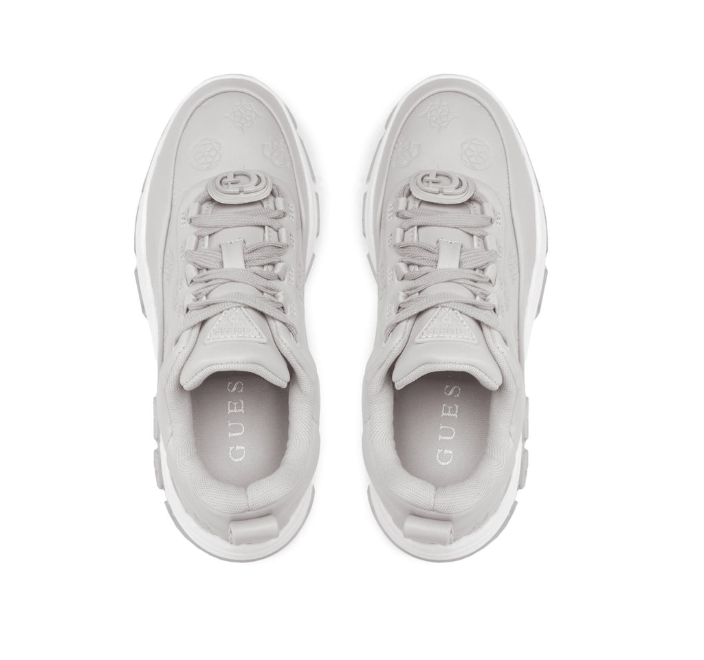 Scarpe donna Guess sneaker zeppa Brenia ecopelle grigio DS22GU57 FL5BRNFAL12