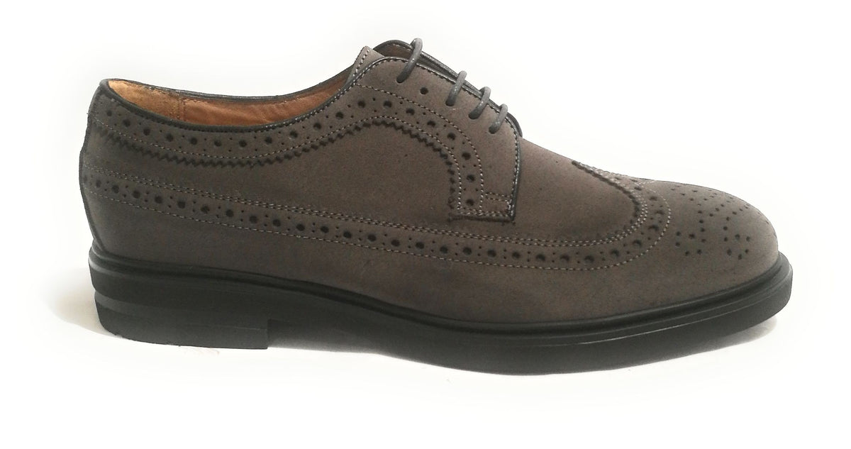 SCARPE BROGUE UOMO ANTICA CUOIERIA MOD. MOUNT PELLE SCAMOSCIATA GRIGIO U19AC01
