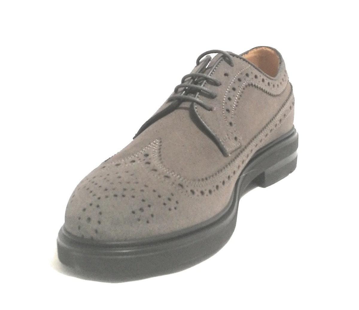 SCARPE BROGUE UOMO ANTICA CUOIERIA MOD. MOUNT PELLE SCAMOSCIATA GRIGIO U19AC01