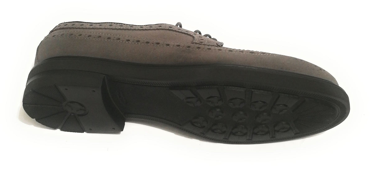 SCARPE BROGUE UOMO ANTICA CUOIERIA MOD. MOUNT PELLE SCAMOSCIATA GRIGIO U19AC01