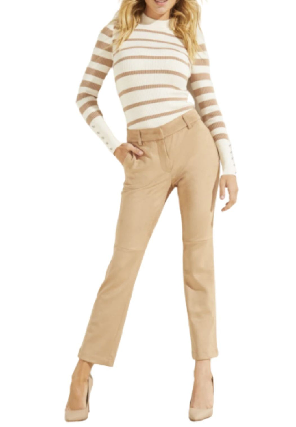 Pantalone donna Guess Evelina colore beige E22GU88 W1BB09WE0L0