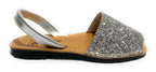 Sandalo donna minorchina Ska Shoes Ibiza in pelle silver/ glitter DS22SK24