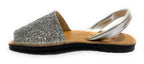 Sandalo donna minorchina Ska Shoes Ibiza in pelle silver/ glitter DS22SK24
