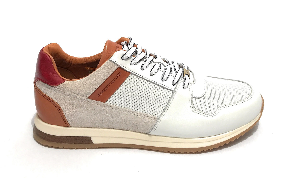 Scarpe uomo Ambitious 11240 sneaker running white/ camel US22AM12