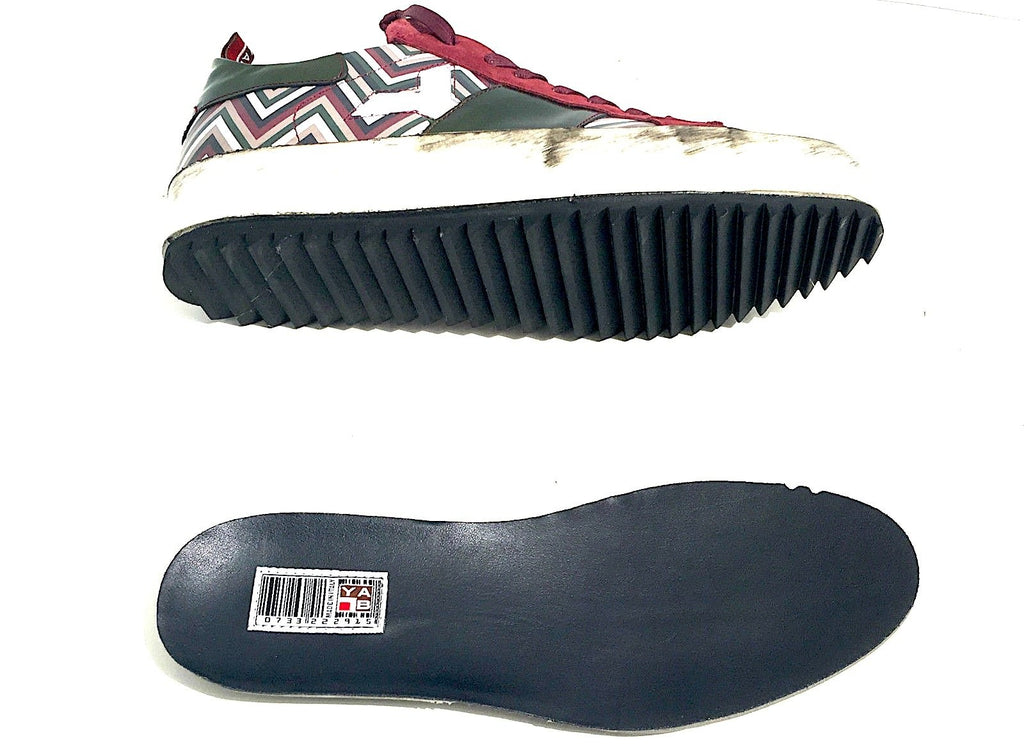 SCARPE UOMO  YAB SNEAKER PELLE MULTIRIGA MULTICOLOR  ARTIGIANALE U17YA03