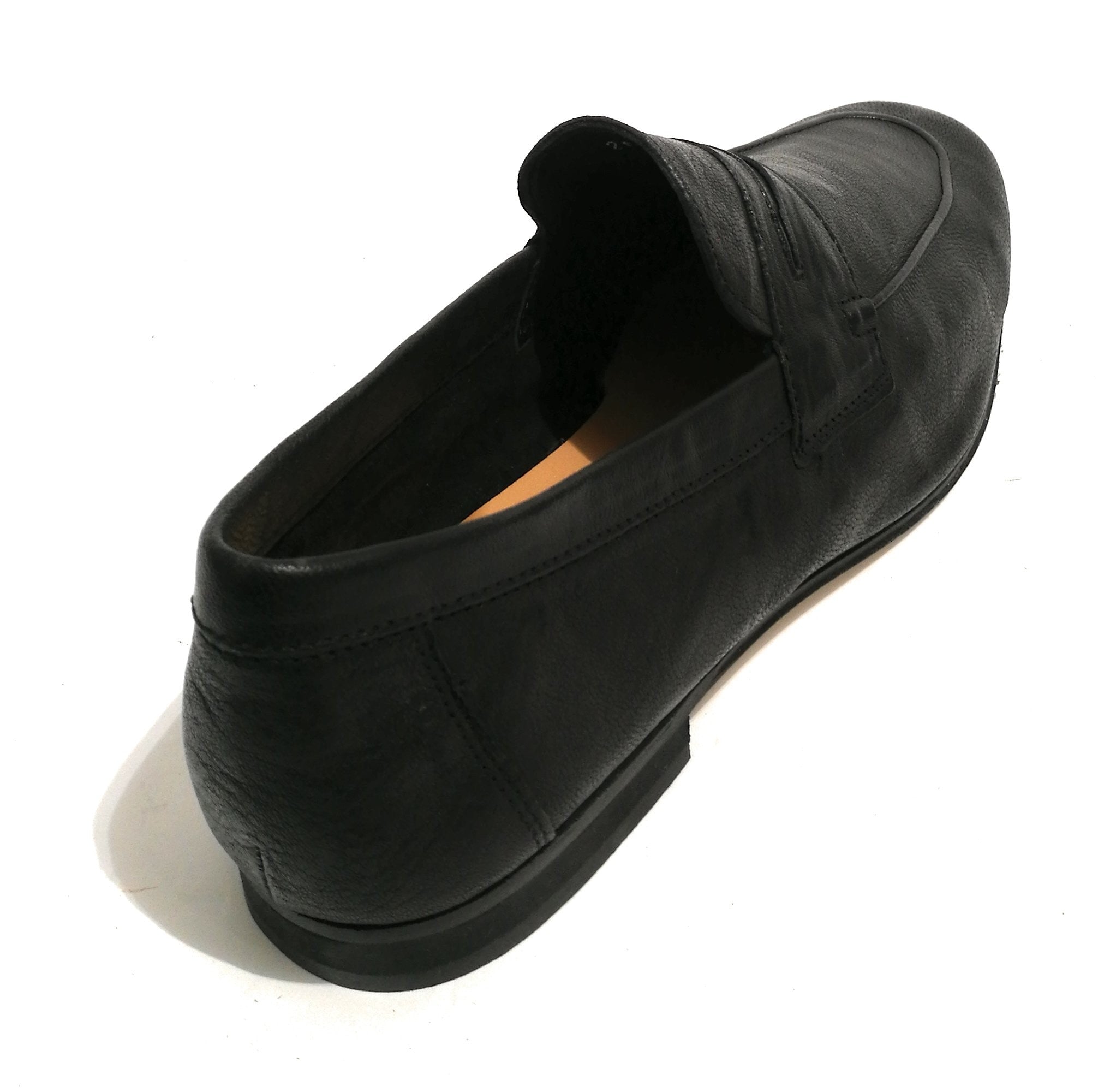 SCARPE UOMO ANTICA CUOIERIA MOCASSINO CLASSICO MOD. OYSTER PELLE COL. NERO US18AC07