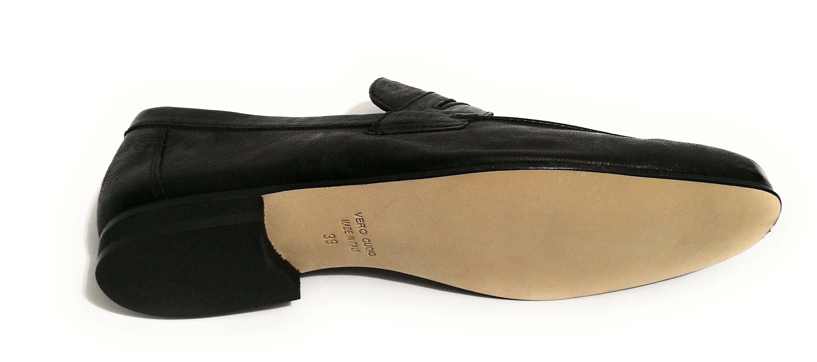 SCARPE UOMO ANTICA CUOIERIA MOCASSINO CLASSICO MOD. OYSTER PELLE COL. NERO US18AC07