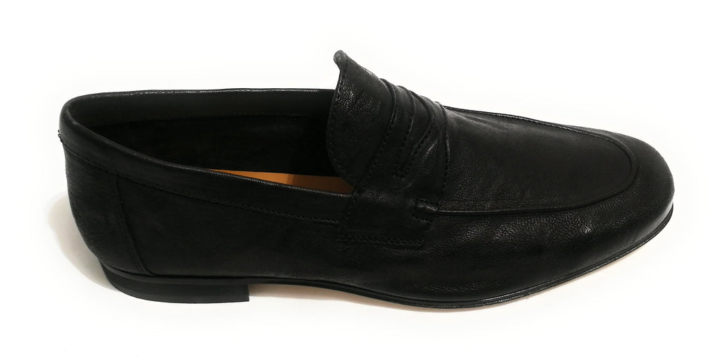 SCARPE UOMO ANTICA CUOIERIA MOCASSINO CLASSICO MOD. OYSTER PELLE COL. NERO US18AC07