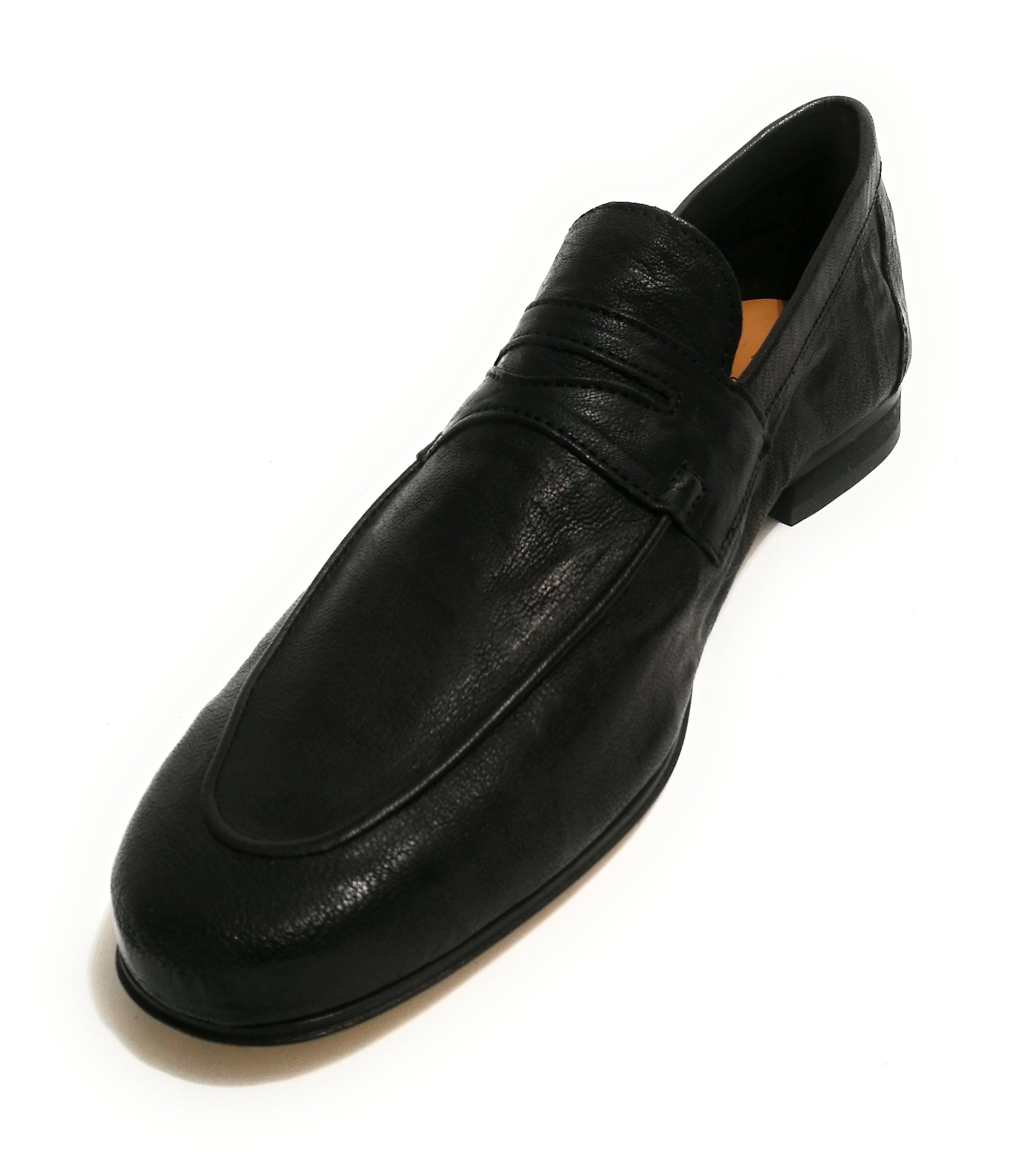 SCARPE UOMO ANTICA CUOIERIA MOCASSINO CLASSICO MOD. OYSTER PELLE COL. NERO US18AC07