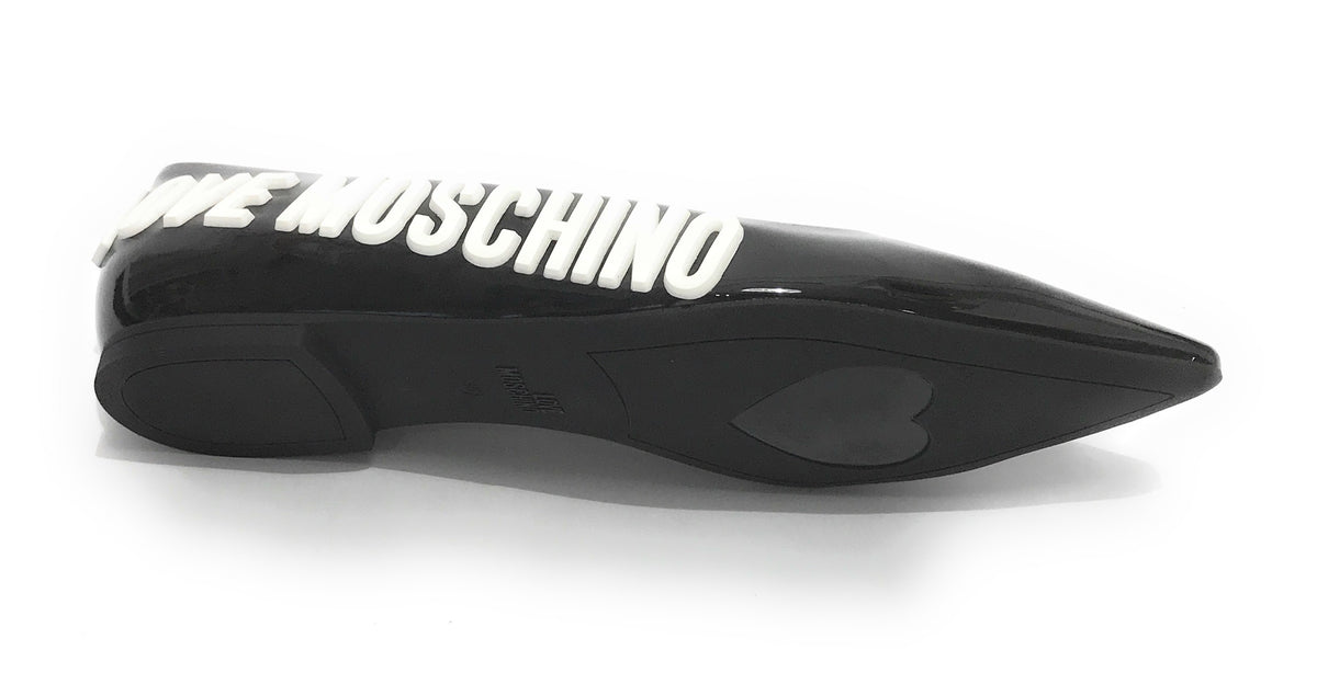 Scarpe donna Moschino ballerina a punta in colore nero vernice D21MO22