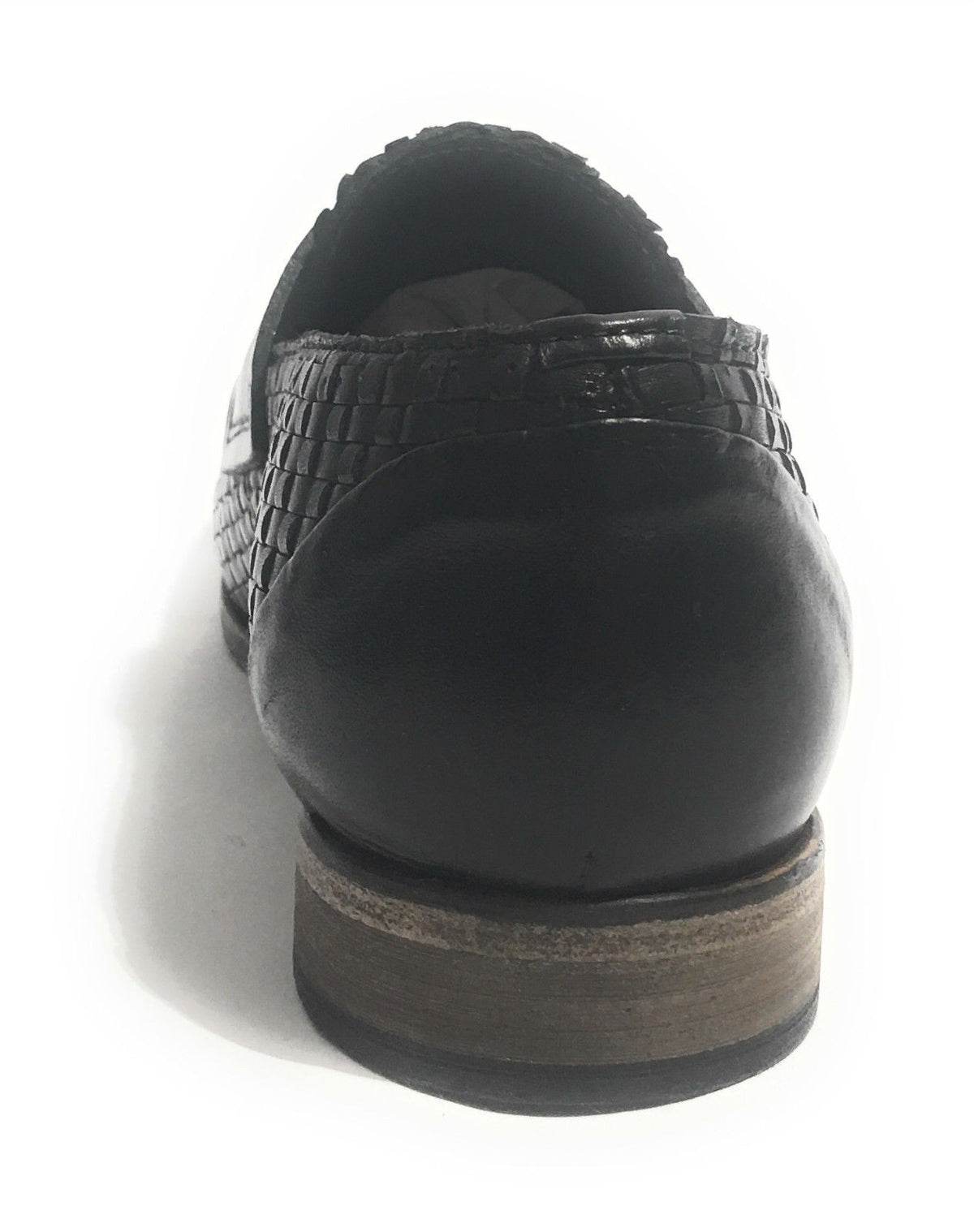 SCARPE UOMO CAVALLINI MOCASSINO F.CUOIO PELLE INTRECCIATA A MANO NERO US17CA06