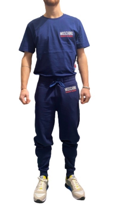 Pantalone felpa Moschino  home pants blu uomo ES21MO32 A4322