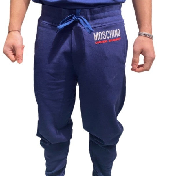 Pantalone felpa Moschino  home pants blu uomo ES21MO32 A4322