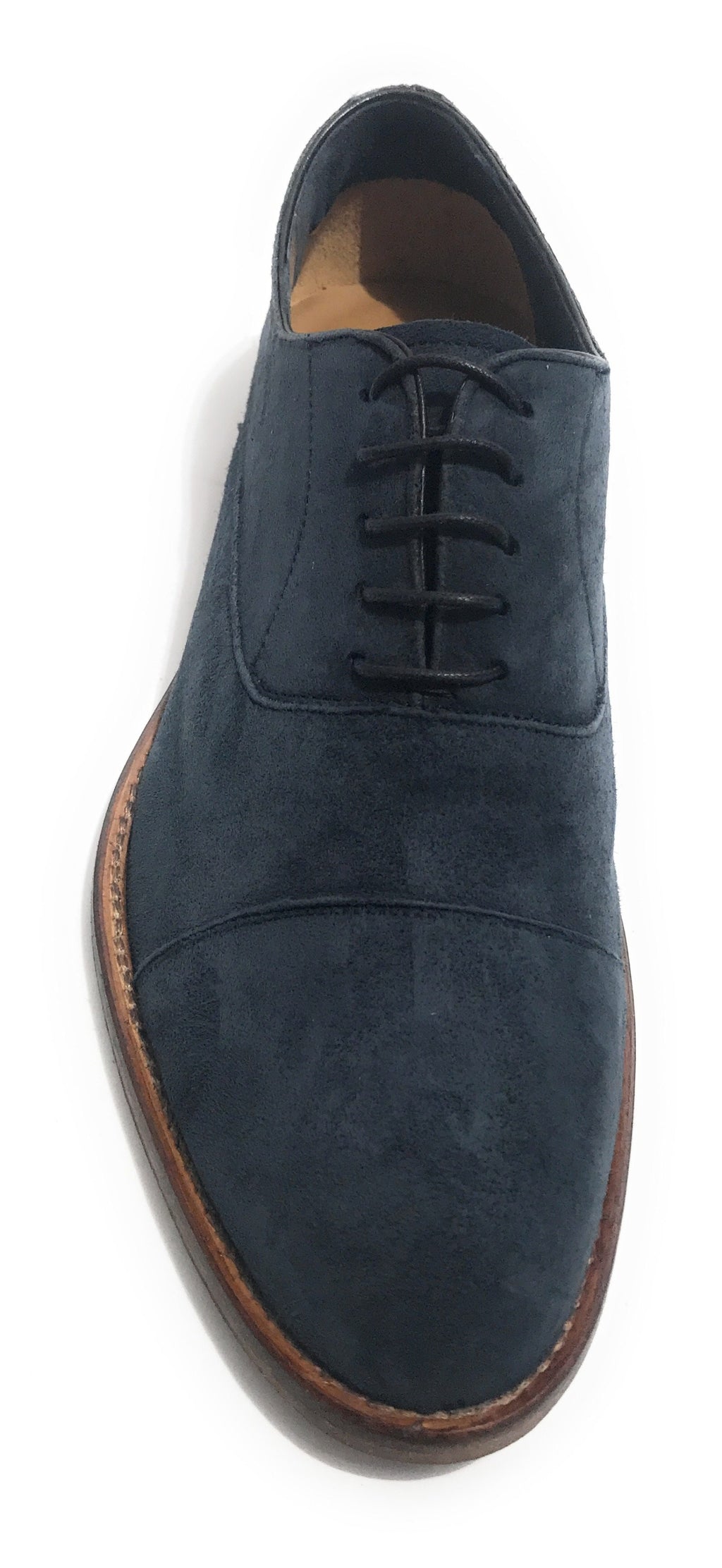 SCARPE UOMO BEN.TER FRANCESINA IN PELLE SCAMOSCIATA COL. BLU FATTA MANO US18BT26