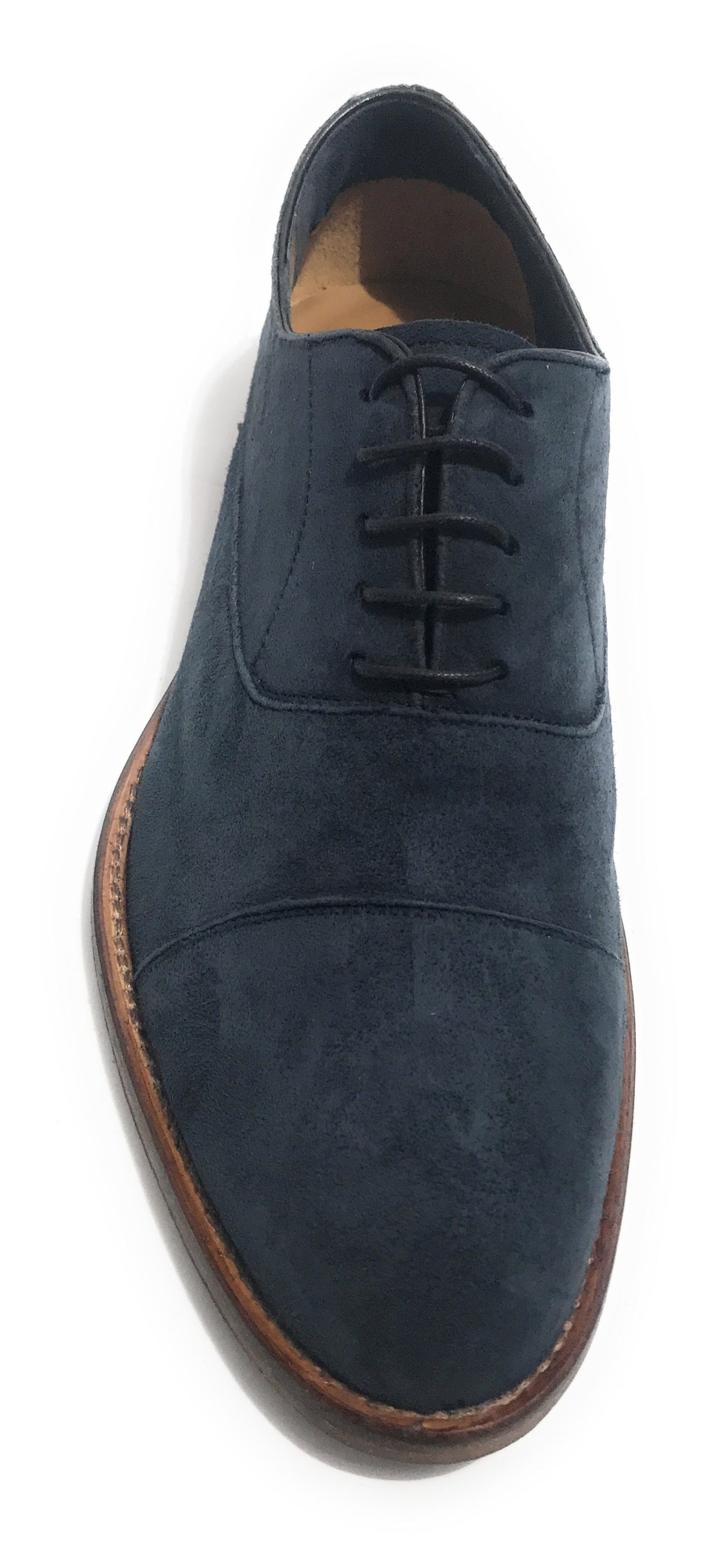 SCARPE UOMO BEN.TER FRANCESINA IN PELLE SCAMOSCIATA COL. BLU FATTA MANO US18BT26