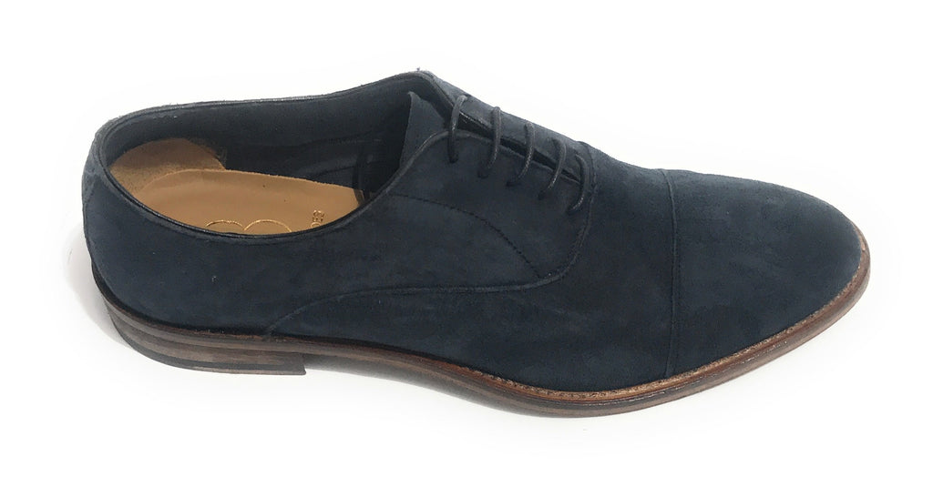 SCARPE UOMO BEN.TER FRANCESINA IN PELLE SCAMOSCIATA COL. BLU FATTA MANO US18BT26