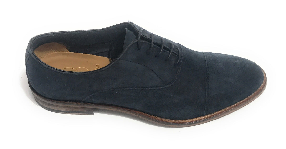 SCARPE UOMO BEN.TER FRANCESINA IN PELLE SCAMOSCIATA COL. BLU FATTA MANO US18BT26