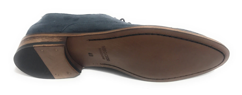SCARPE UOMO BEN.TER FRANCESINA IN PELLE SCAMOSCIATA COL. BLU FATTA MANO US18BT26