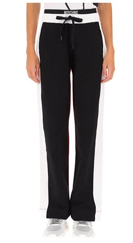 Pantalone Moschino  in felpa logo colore black white red E21MO10
