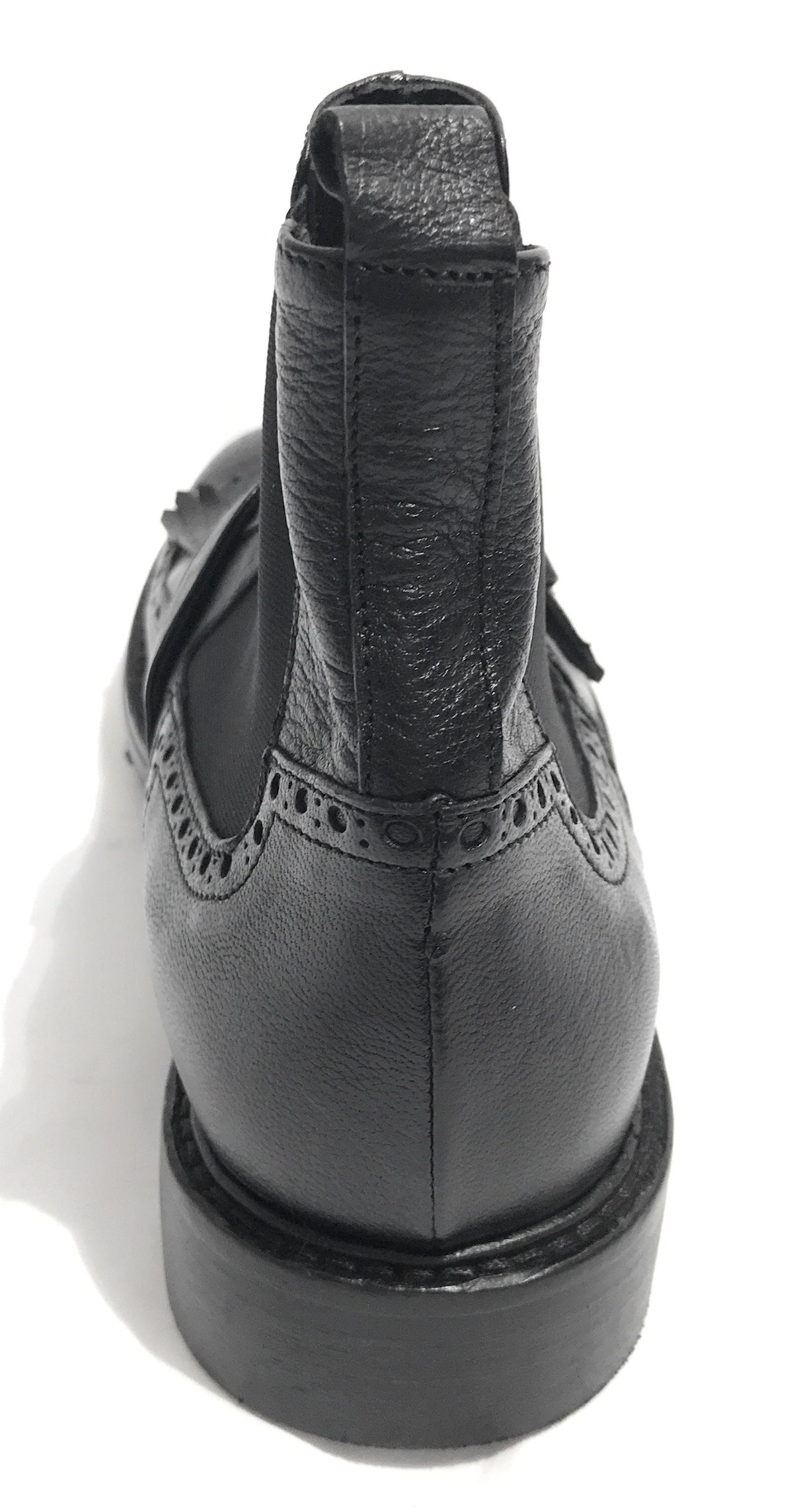 SCARPE UOMO ERNESTO DOLANI STIVALETTO BEATLES PELLE BUFALO COL. NERO CON FRANGIA U18ED02