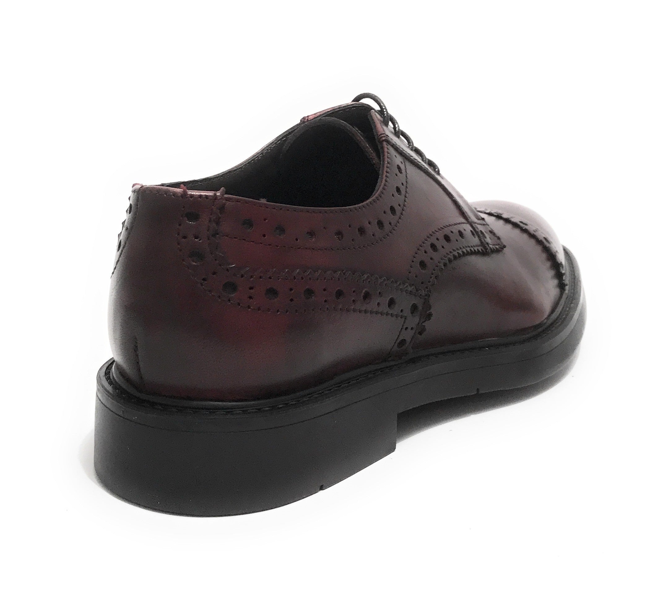Scarpe uomo Elite francesina in pelle di vitello rosso bordeaux U22EL02