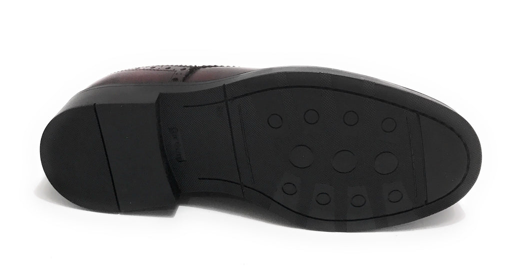 Scarpe uomo Elite francesina in pelle di vitello rosso bordeaux U22EL02