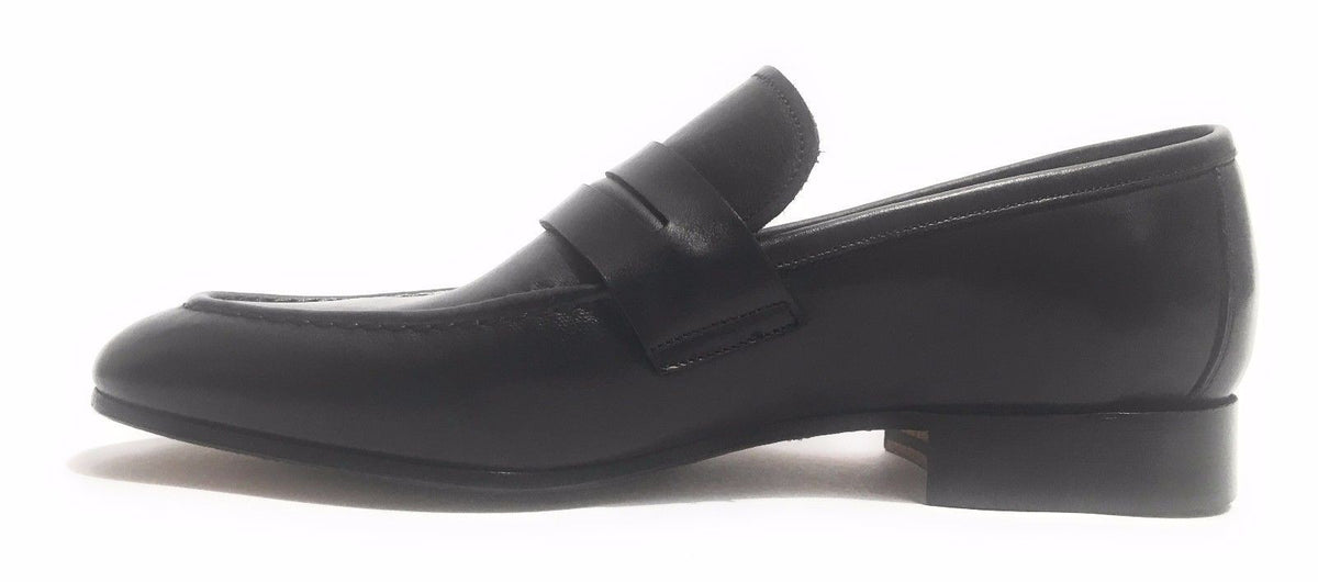 SCARPE UOMO BEN.TER MOCASSINO NERO BANDINA  FONDO CUOIO FATTE MANO US17BT12