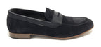 Scarpe Ton Goût mocassino in pelle scamosciata/ montone colore blu uomo US19TG04