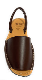SANDALO DA UOMO MINORCHINA SKA SHOES MOD. IBIZA IN PELLE NAPPA TESTA DI MORO US19SK02