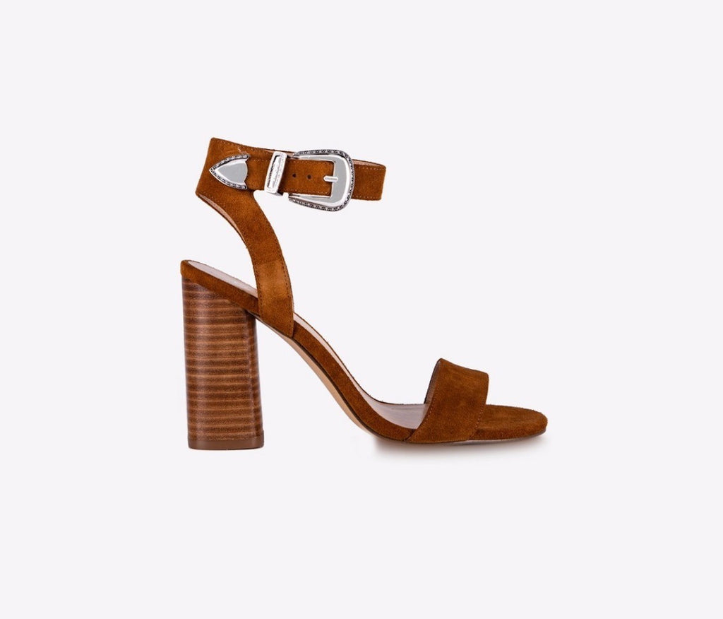 SCARPE DONNA SANDALO LIU-JO MOD. ZOE TC 95 PELLE SCAMOSCIATA COLORE TAN DS19LJ22
